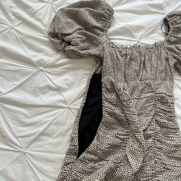 Zara Polka Dot Mini Dress with Puff Sleeves - Picture 6 of 10